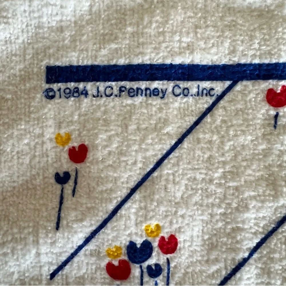 Vintage Cecil Saydah Screen Prints Kitchen Hand Towel 1984 Tulips New Old Stock